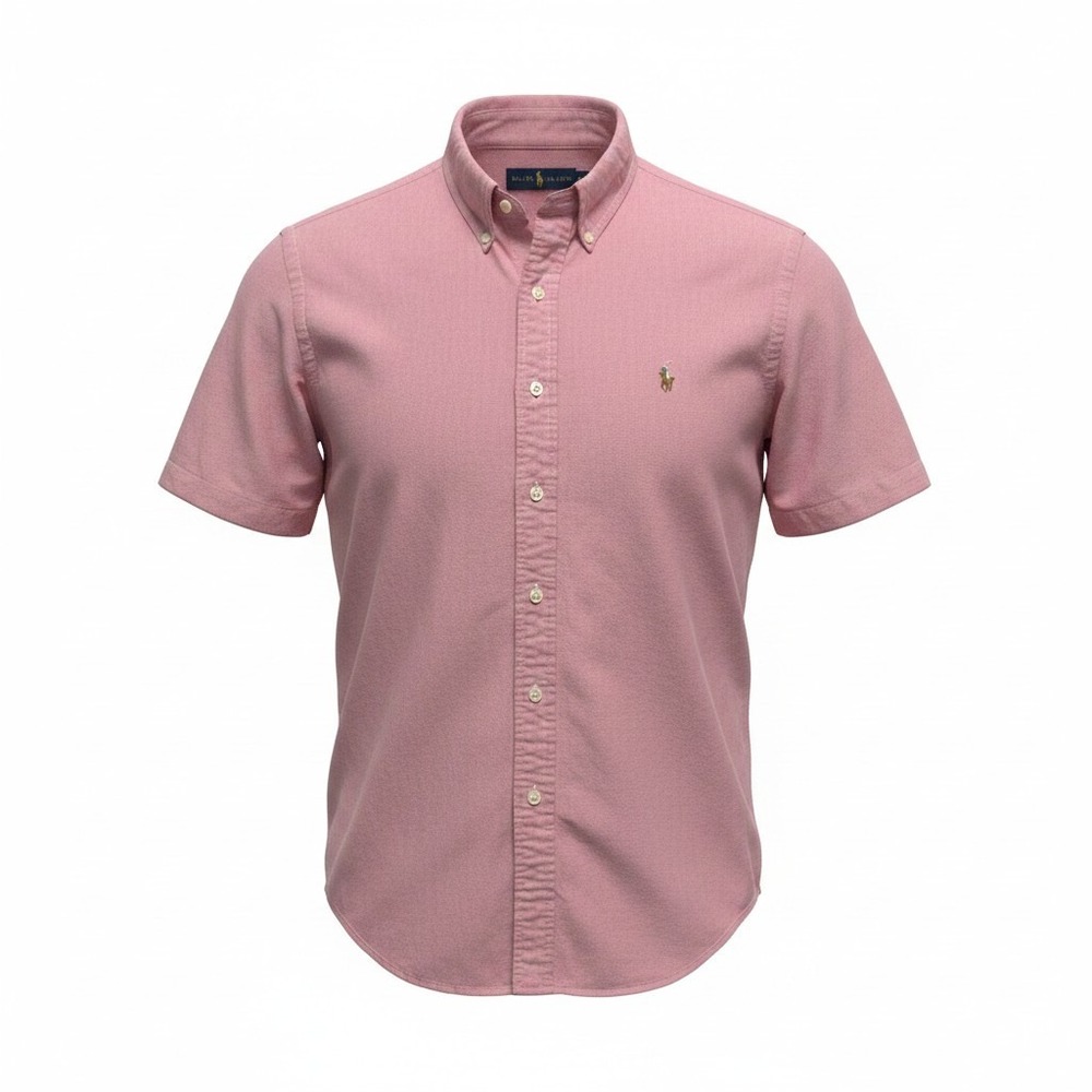 Polo Ralph Lauren Button Down Mens XL Pink Excellent Short Sleeve Oxford Shirt